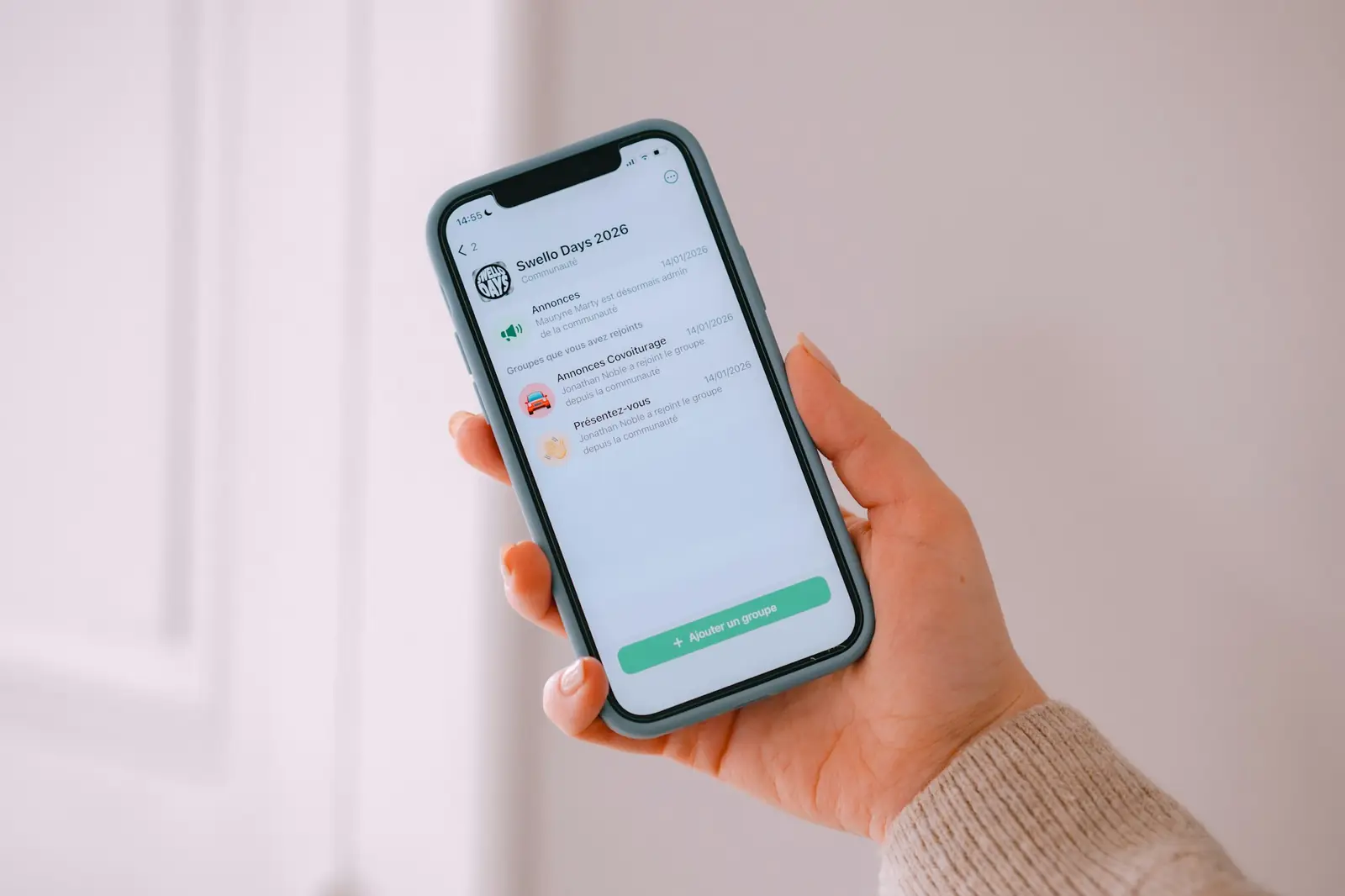 A phone showing a chat conversation